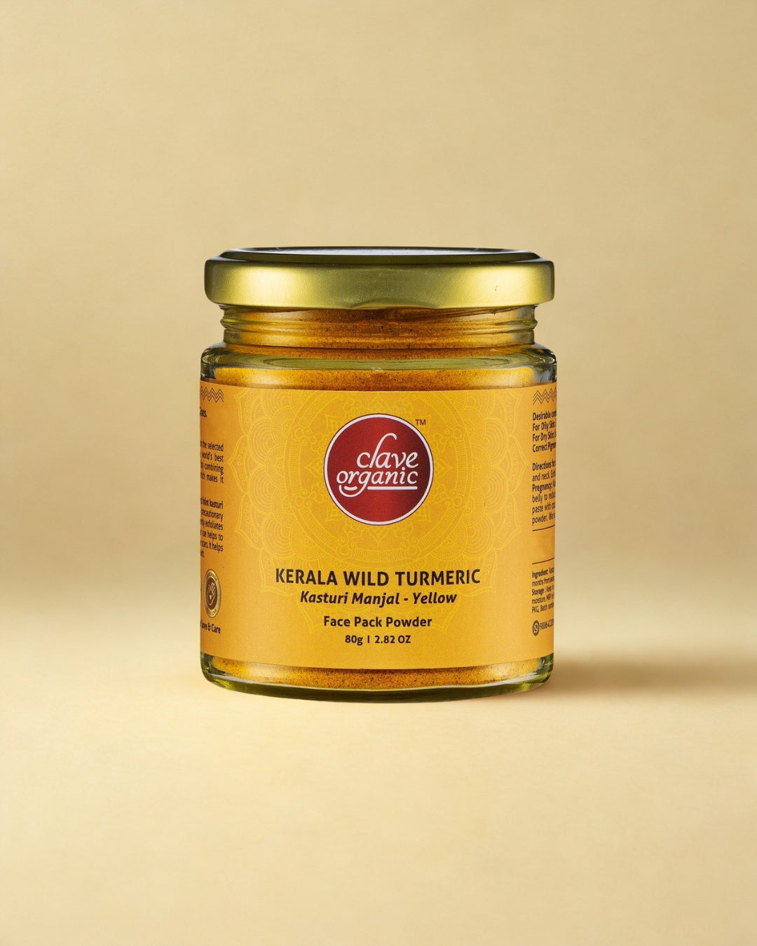 Kerala Wild Turmeric - Kasturi Manjal Haldi Face Pack - Dark Yellow - 80g