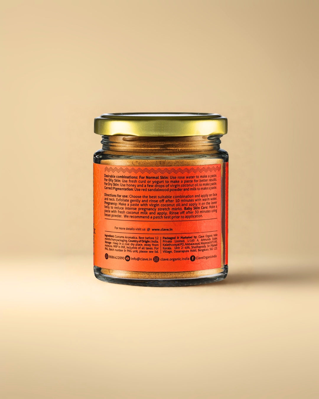 Wayanad Kasturi Manjal Face Pack - Wild Turmeric - Pale Brown