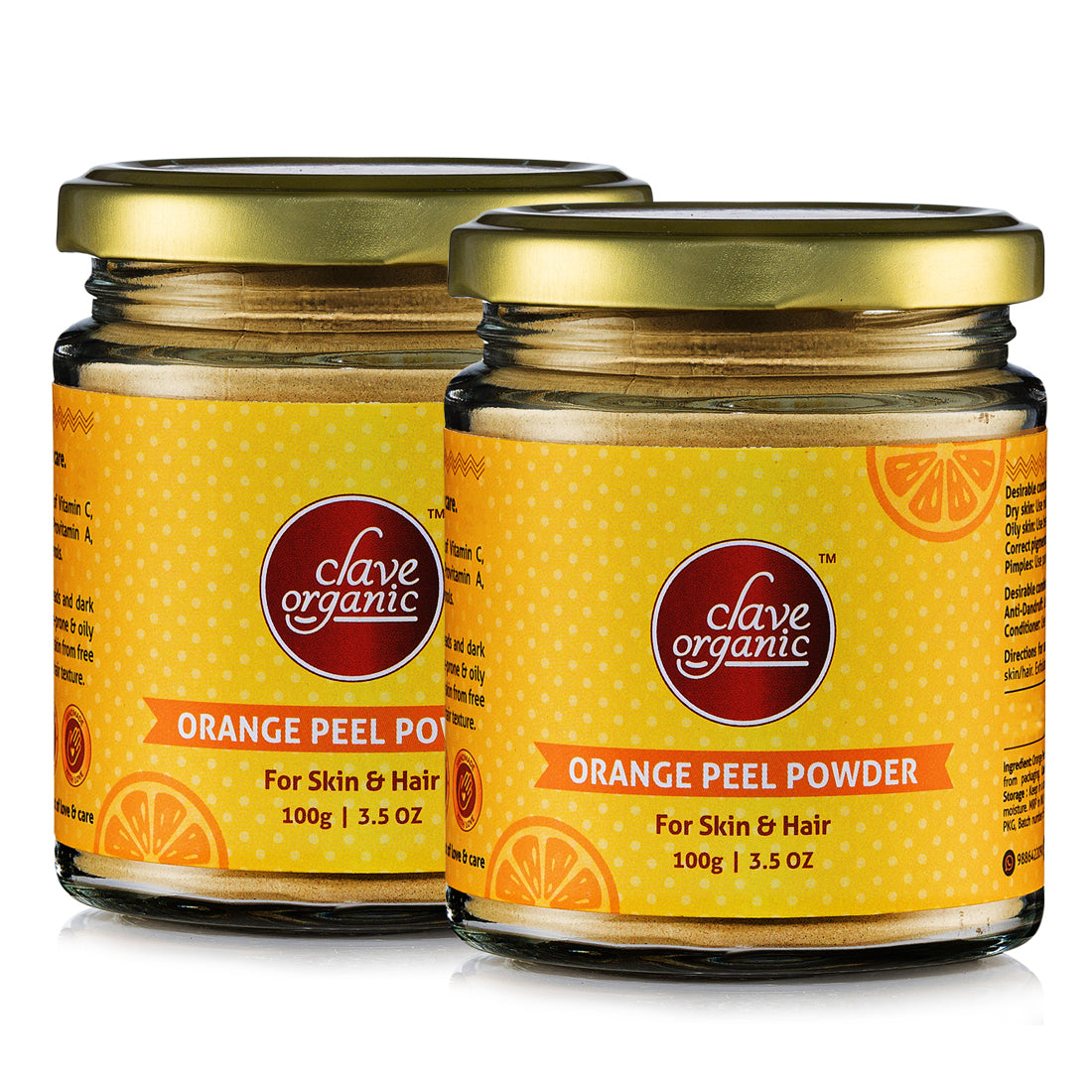 Orange Peel Powder - Face & Hair Pack - Pale Yellow